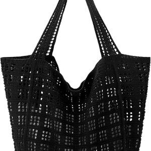 Crochet Beach Tote Bag Large Capacity Womens Summer Handbag Casual